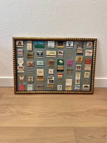 Framed Vintage match boxes