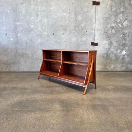 Mid Century Modern Walnut Bookcase By Kipp Stewart For Drexel Declaration.