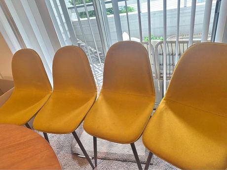 Set of 4 Modern Mustard Yellow Dining Chairs (Sold as a set)