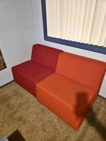 Pair of Steelcase Turnstone Campfire Lounge Chairs – Mid-Century Modern Style
