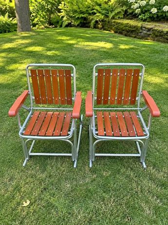 Pair of Vintage Sun Terrace Aluminum Rocking Chairs