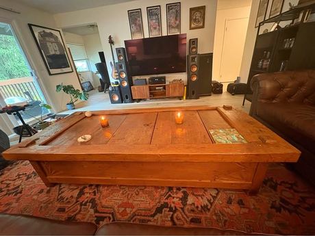 Indonesian Rice Bed Coffee Table with storage