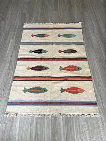 4x6 Fish Rug (Handmade, 100% Wool)