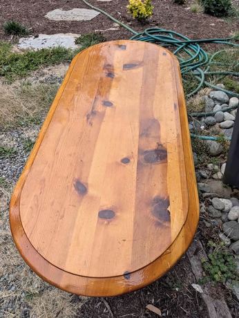 Solid Wood Oval Coffee Table — Great Refinishing / Furniture Flip Project