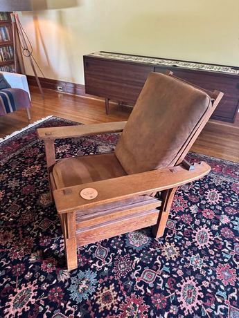 Arts and Crafts Style Oak Morris Chair