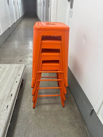 Orange Industrial 24” Bar Stools - Set of 4 or 2