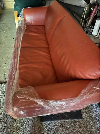 Orange Leather Sofa