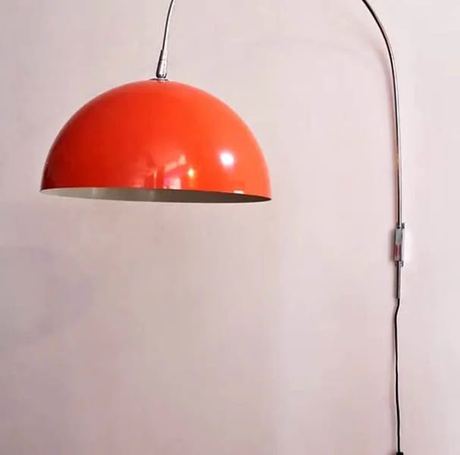 70’s Mid Century Orange Wall Mount Arc Lamp