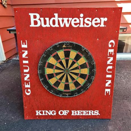 Vintage Budweiser Dartboard + Backboard/Man-cave/Bar Decor