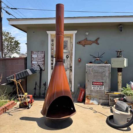 Mid-Century Modern Enamel Fireplace