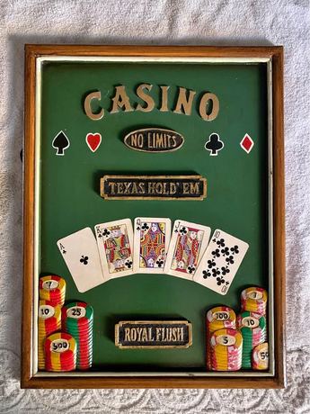 handmade. Man Cave. Texas hold’em picture. If this post is up, it is still available.