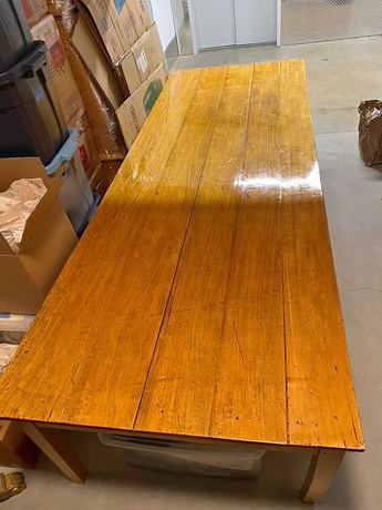 Large (9.75') Antique Pine Farmhouse Table